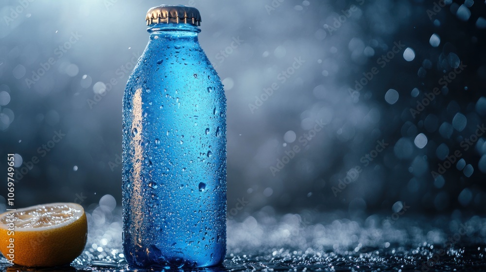 Refreshing Blue Bottle with Lemon