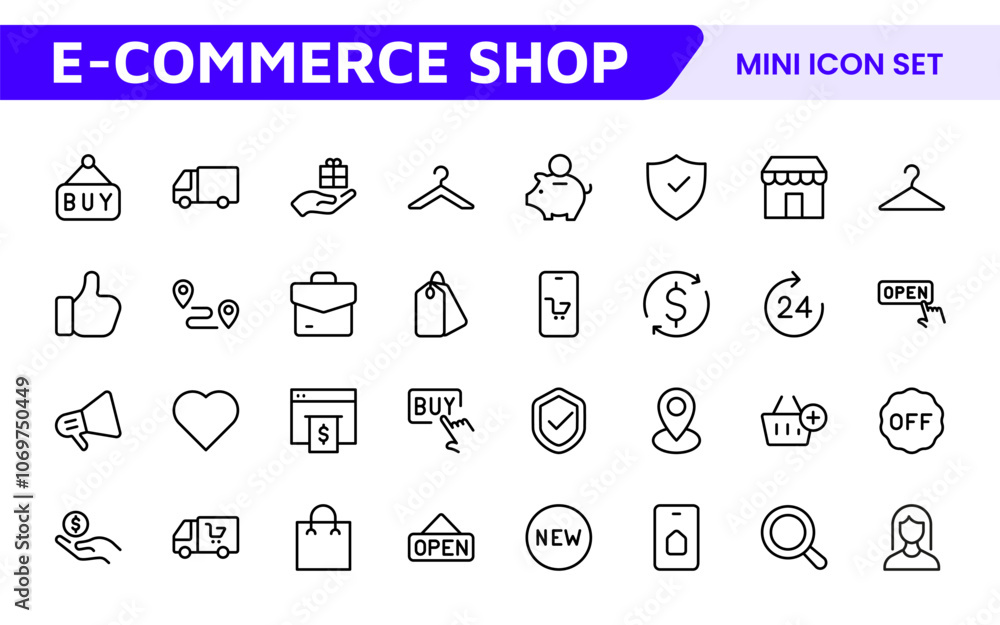 Shopping Icon Set. Vibrant and engaging icons for enhancing e-commerce platforms, perfect for product listings, cart management, and checkout processes to elevate the online shopping experience. Shopping Icon Set. Vibrant and engaging icons for enhancing e-commerce platforms, perfect for product listings, cart management, and checkout processes to elevate the online shopping experience.