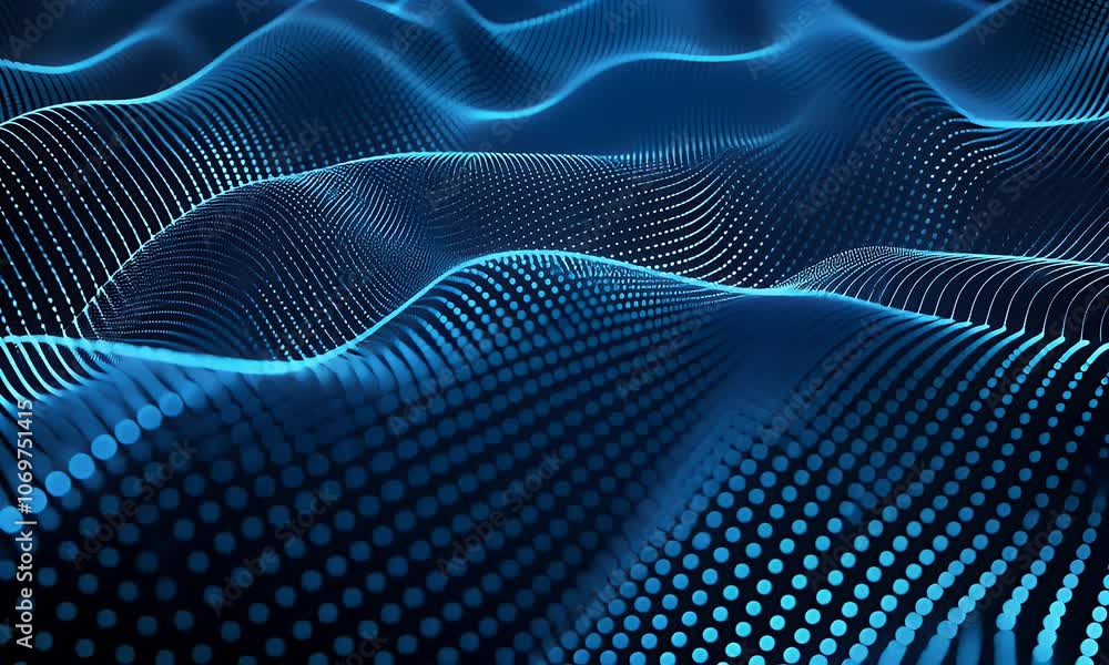 Dark blue wavy technology background, in the style of wavy lines and organic shapes, bokeh, technology concept. Dark blue wavy technology background, in the style of wavy lines and organic shapes, bokeh, technology concept.