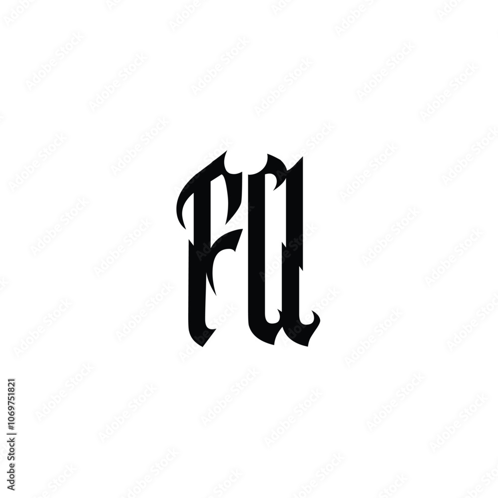 Obraz premium FA monogram logo design letter text name symbol monochrome logotype alphabet character simple logo