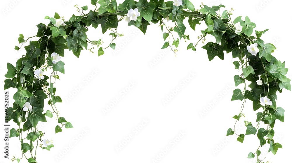 Green Ivy Arch with Pink Blossoms Green Ivy Arch with Pink Blossoms