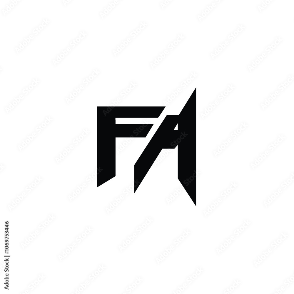 FA monogram logo design letter text name symbol monochrome logotype alphabet character simple logo FA monogram logo design letter text name symbol monochrome logotype alphabet character simple logo