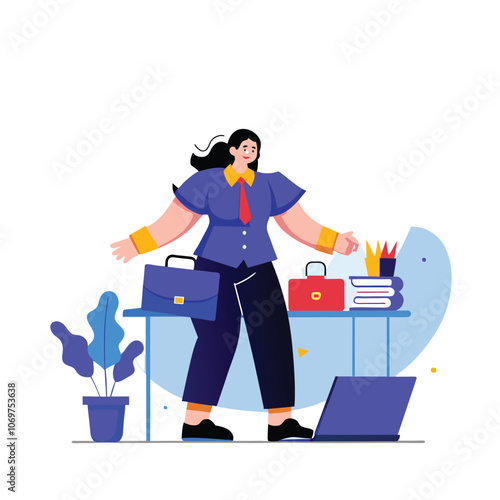  routine job five day working make employee flat illustration 