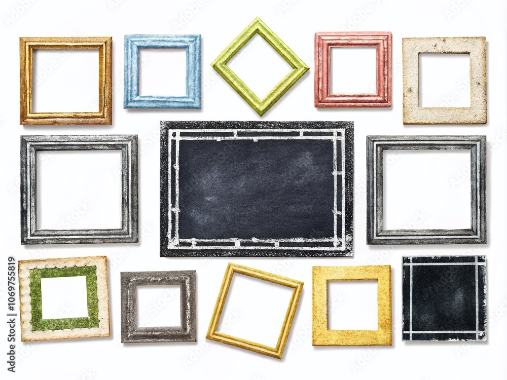 Hand-Drawn Chalk Rectangle Frames Set - Vector Illustration of Ink Empty Square Stamps and Grunge Black Text Frames Isolated on White Background for Creative Design Projects Hand-Drawn Chalk Rectangle Frames Set - Vector Illustration of Ink Empty Square Stamps and Grunge Black Text Frames Isolated on White Background for Creative Design Projects