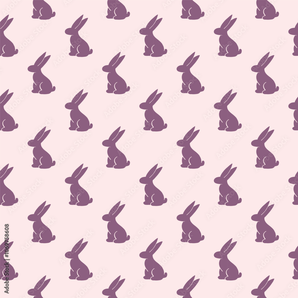 Doodle bunny seamless pattern. Spring print for wrapping paper, textiles, wallpaper Doodle bunny seamless pattern. Spring print for wrapping paper, textiles, wallpaper