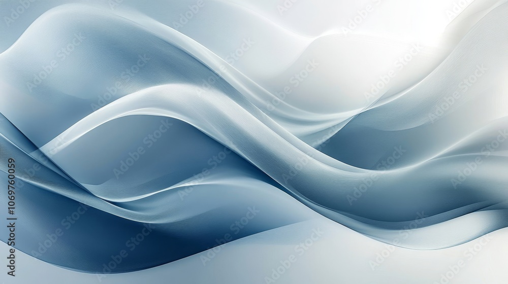 Obraz premium Serene Blue and White Abstract Wave Pattern for Minimalist Wallpapers