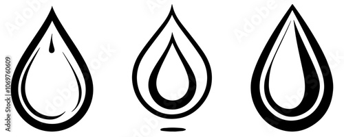 Water Drop Icons in Black and White,water drop icon Bundle Design,water drop design Bundle