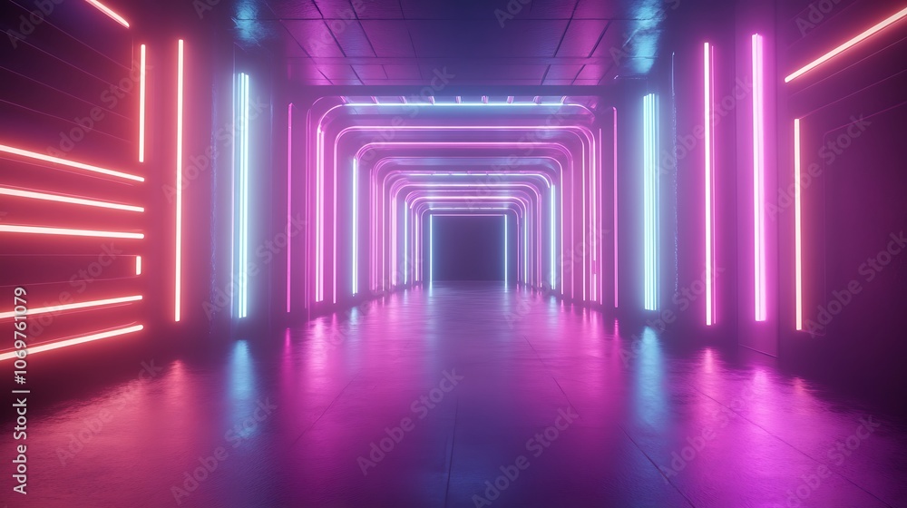 Neon Lights Tunnel Neon Lights Tunnel