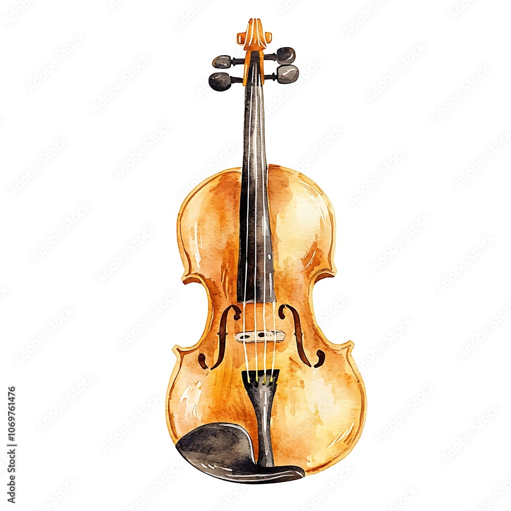 Fototapeta premium Watercolor Illustration of a Violin.