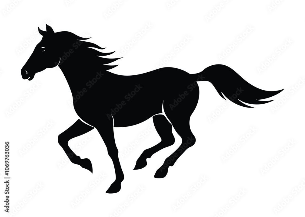 horse silhouette isolated on white horse silhouette isolated on white