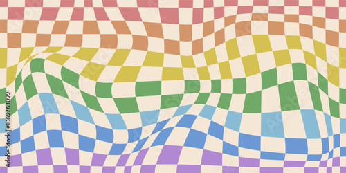 Psychedelic checkerboard rainbow