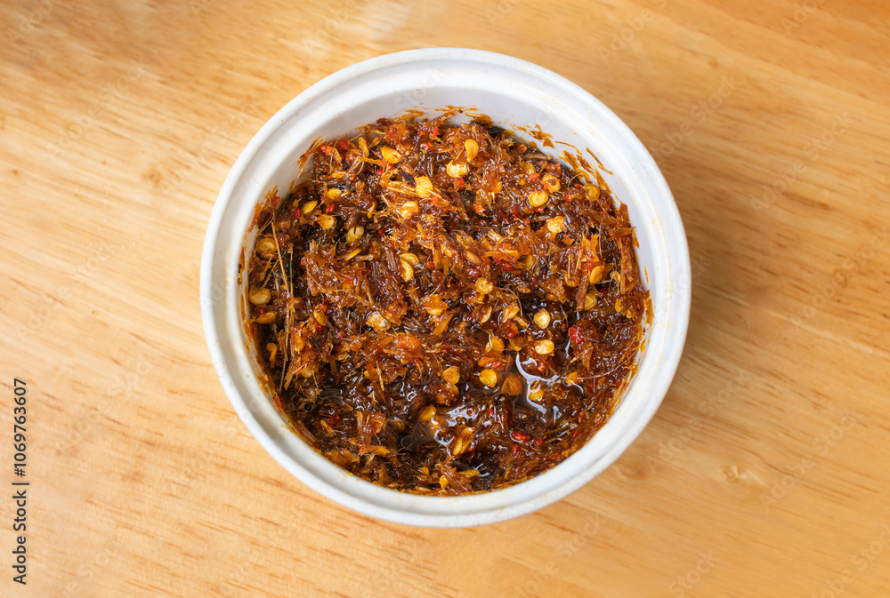 Shacha sauce or Chili lemongrass shacha sauce. Shrimp shacha sauce, vietnamese satay chili sauce. Authentic Vietnamese Chili Sate Sauce (Satay Chili Oil) with Lemongrass and Garlic Shacha sauce or Chili lemongrass shacha sauce. Shrimp shacha sauce, vietnamese satay chili sauce. Authentic Vietnamese Chili Sate Sauce (Satay Chili Oil) with Lemongrass and Garlic