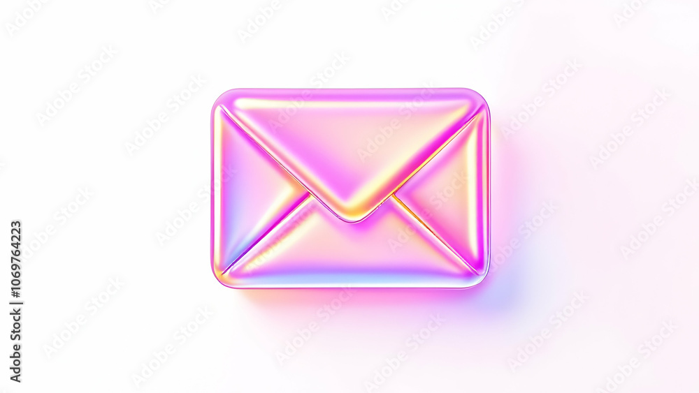 3D Iridescent Pink Envelope Icon Illustration isolated on white background 3D Iridescent Pink Envelope Icon Illustration isolated on white background