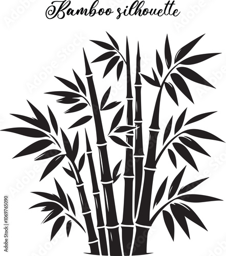 Bamboo silhouette vector illustration design photo