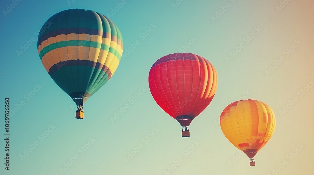 Fototapeta premium Colorful Hot Air Balloons Soaring Through the Sky