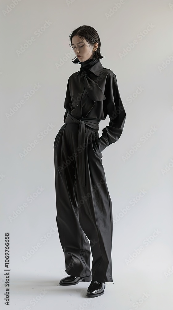 Minimalist Fashion Photography: Black Outfit with Elegant Style Minimalist Fashion Photography: Black Outfit with Elegant Style