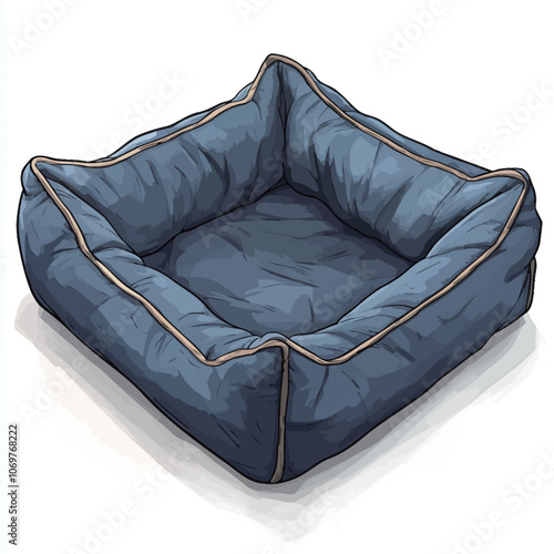 Illustration of a blue armchair isolated on a white background.
