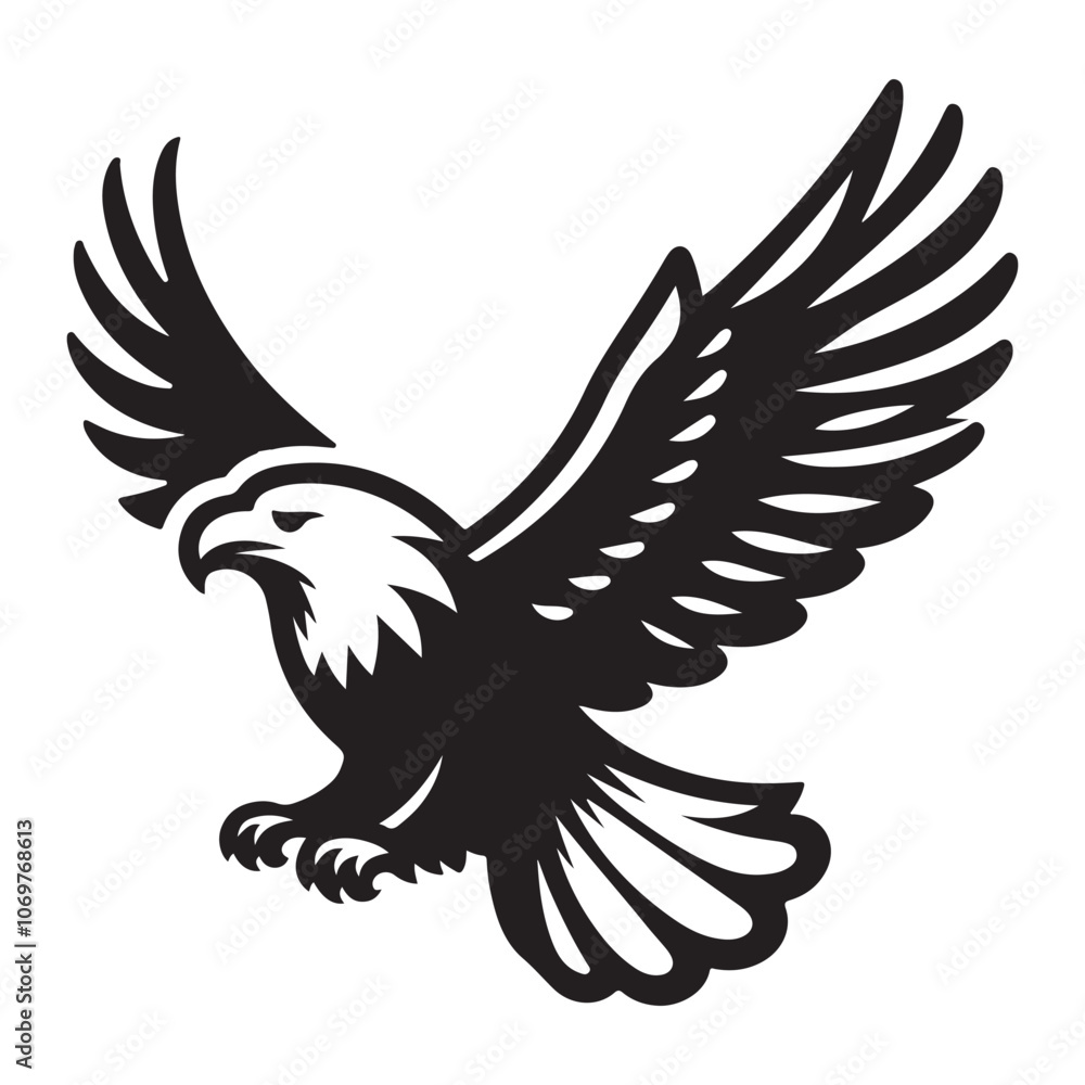 Fototapeta premium Eagle Silhouette vector art illustration