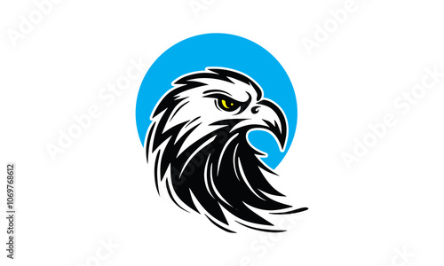 great eagle head logo, silhouette of strong hawk close up vector illustrations