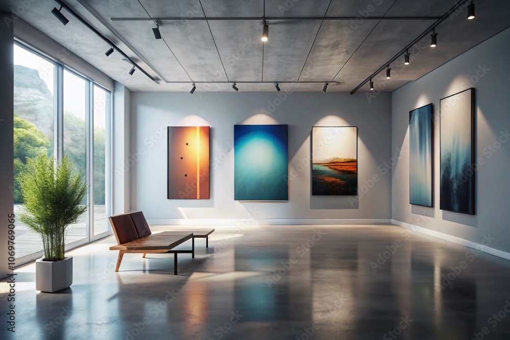 Minimalist Gallery Showcasing Abstract Art in Monochrome Silhouette Photography, Highlighting Clean Lines and Negative Space for a Striking Visual Experience Minimalist Gallery Showcasing Abstract Art in Monochrome Silhouette Photography, Highlighting Clean Lines and Negative Space for a Striking Visual Experience