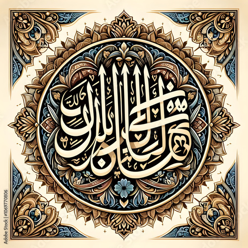 A beautiful and inspiring piece of Islamic art, celebrating the beauty of the divine name.
