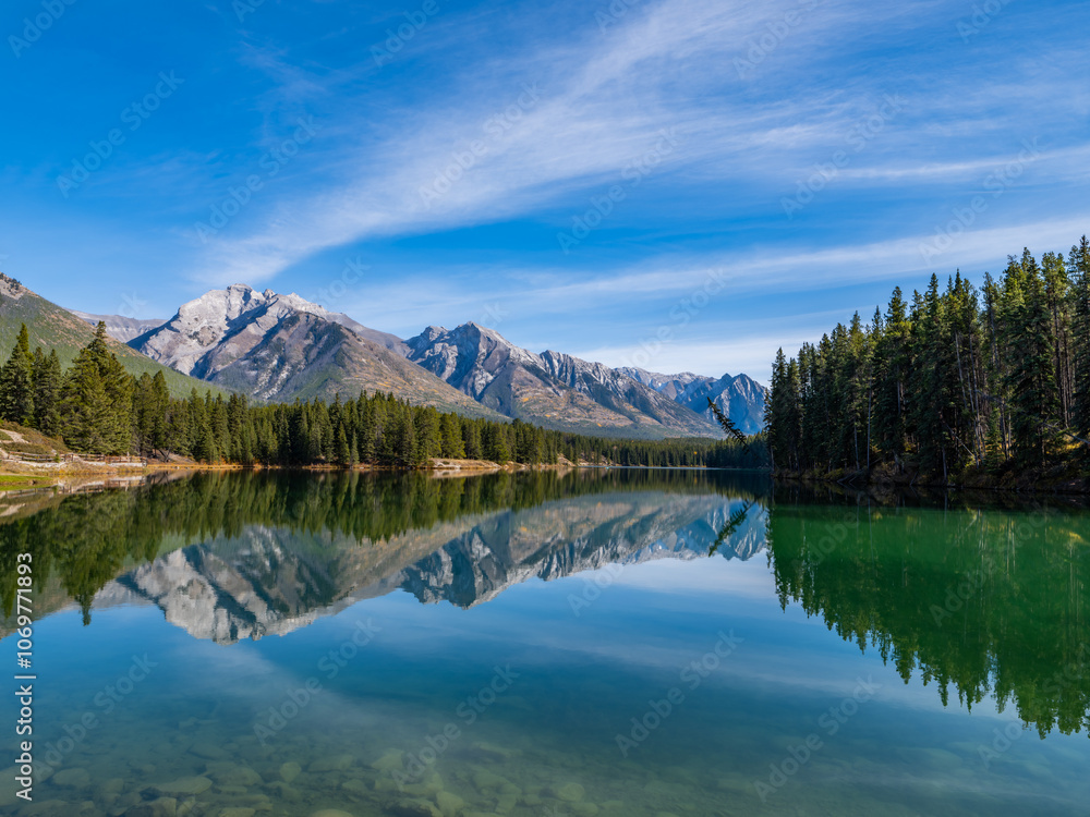 Johnson Lake Banff National Park Panorama Johnson Lake Banff National Park Panorama