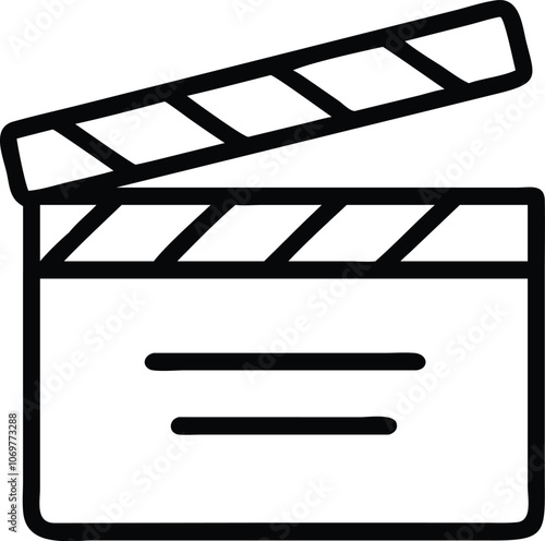 Movie clapper vector silhouette