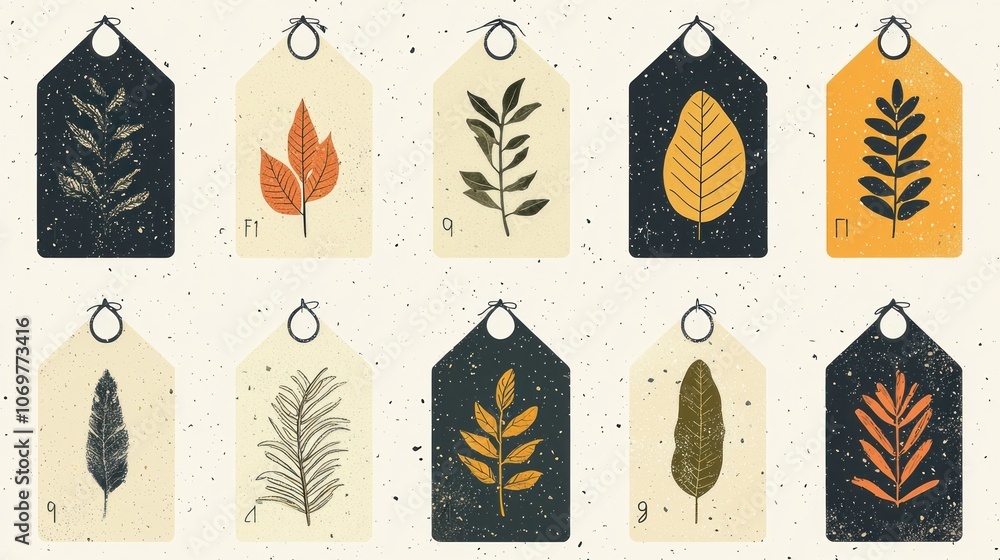 Earthy Tone Eco-Friendly Labels in Minimal Flat Vector Design Earthy Tone Eco-Friendly Labels in Minimal Flat Vector Design