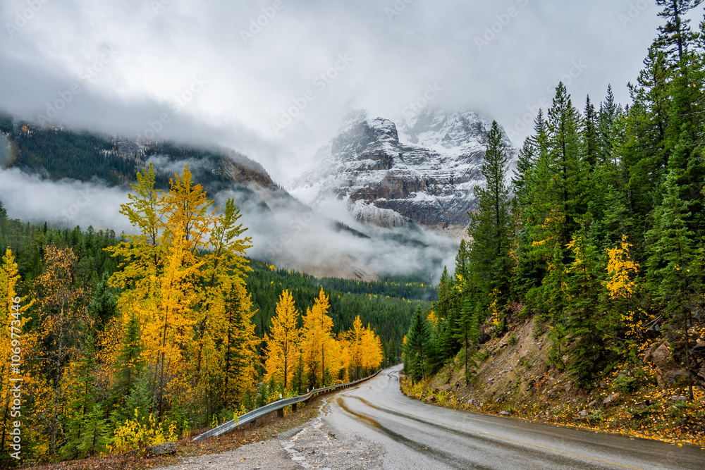 Cloudy Snow Mountain Banff National Park After Storm Cloudy Snow Mountain Banff National Park After Storm