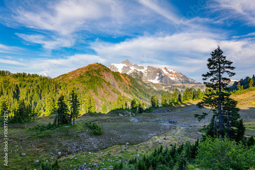 North Cascades National Park Picture Lake View Point Mt Braker Shuksan Seattle Washington State photo