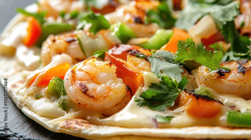 Savor the flavor of taco gobernador with grilled shrimp and cheese Savor the flavor of taco gobernador with grilled shrimp and cheese