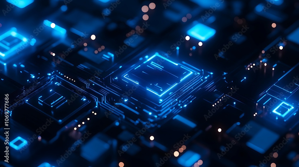 Fototapeta premium Abstract Circuitry: A Glimpse into the Digital Realm