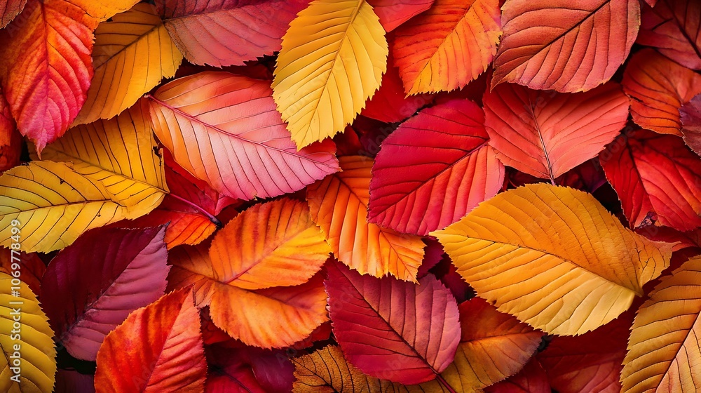A vibrant arrangement of autumn leaves showcasing rich hues of red, orange, and yellow, creating a beautiful natural tapestry. A vibrant arrangement of autumn leaves showcasing rich hues of red, orange, and yellow, creating a beautiful natural tapestry.