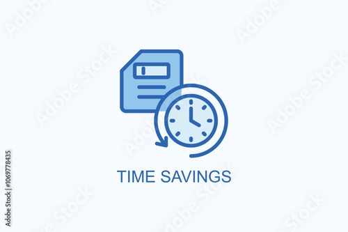 Time savings vector  or logo sign symbol illustration