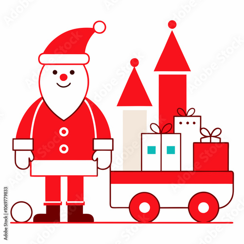 Christmas parade a holiday parade with floats vector illustration