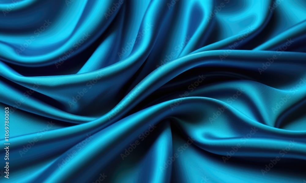 A close-up view of deep blue satin fabric draped elegantly, showcasing its smooth texture and rich color A close-up view of deep blue satin fabric draped elegantly, showcasing its smooth texture and rich color