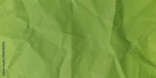  Clean crumpled paper background vector illustration. Parrot green wrinkled paper. 