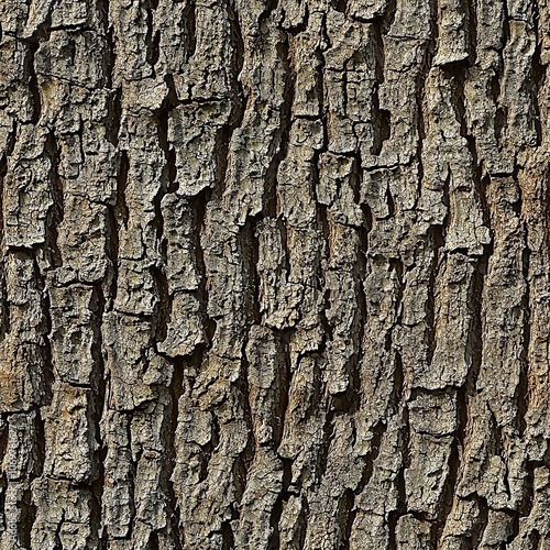 Close Up Oak Tree Bark Hunting Camo Texture, Seamless Pattern