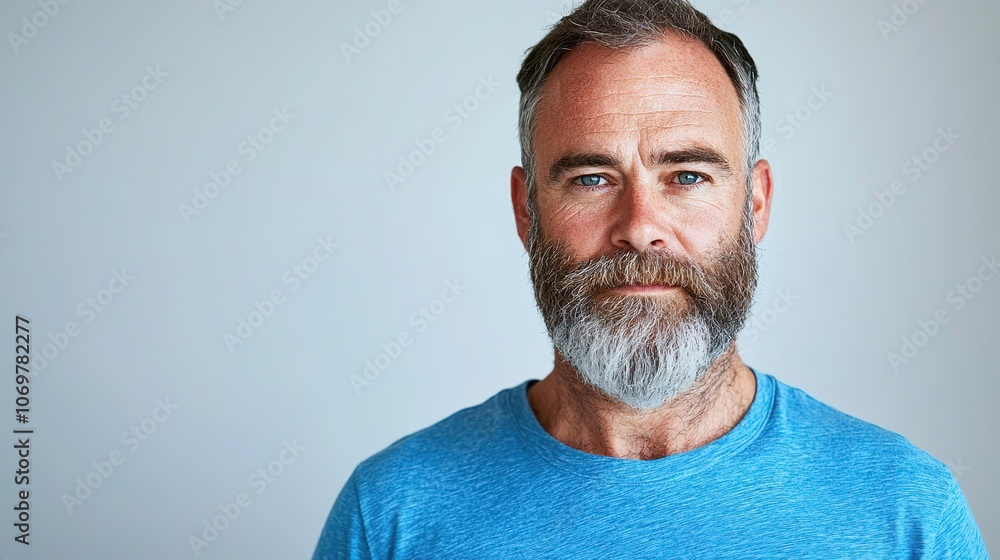 Fototapeta premium Modern Portrait of Bearded Middle-Aged Man