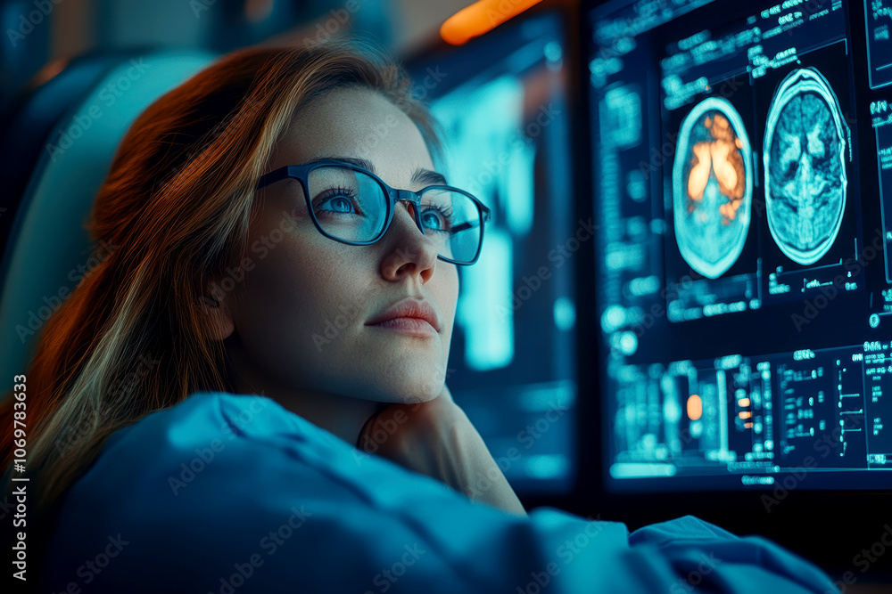 Radiographer at work. AI generative. Radiographer at work. AI generative.