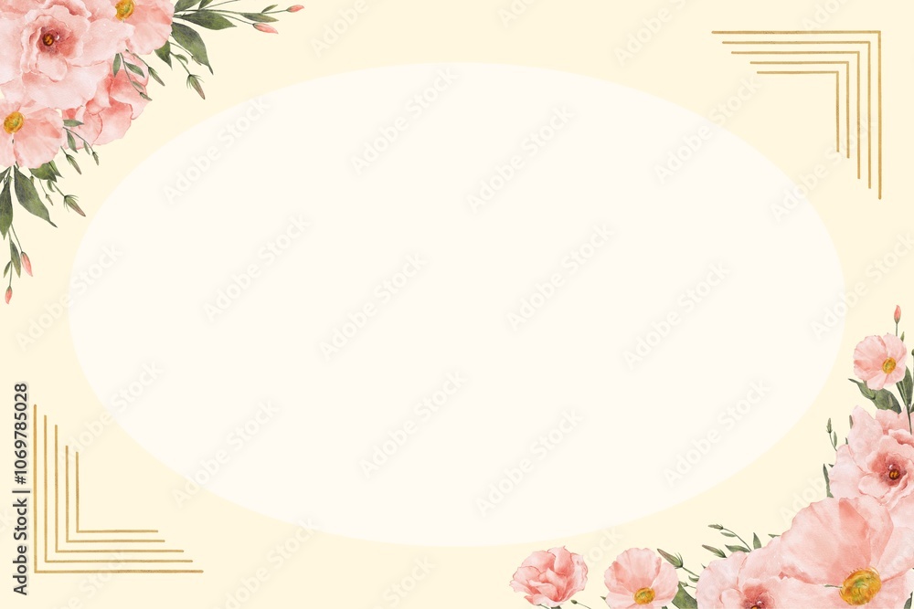 Fototapeta premium background with frame and flowers