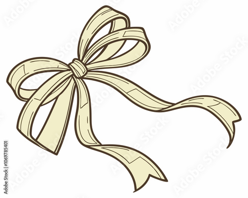 Elegant Ribbon Bow Vector Illustration Decorative Gift Wrap Design with a Pattern on it