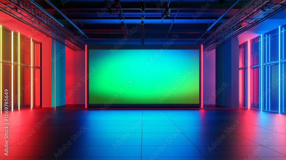 Virtual studio background with AI technology for Chroma TV screen, ideal for multimedia projects and presentations. Virtual studio background with AI technology for Chroma TV screen, ideal for multimedia projects and presentations.