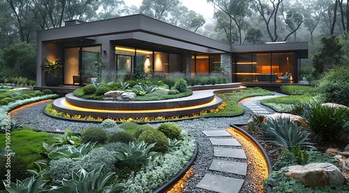 vModern gardening landscaping design details.  photo