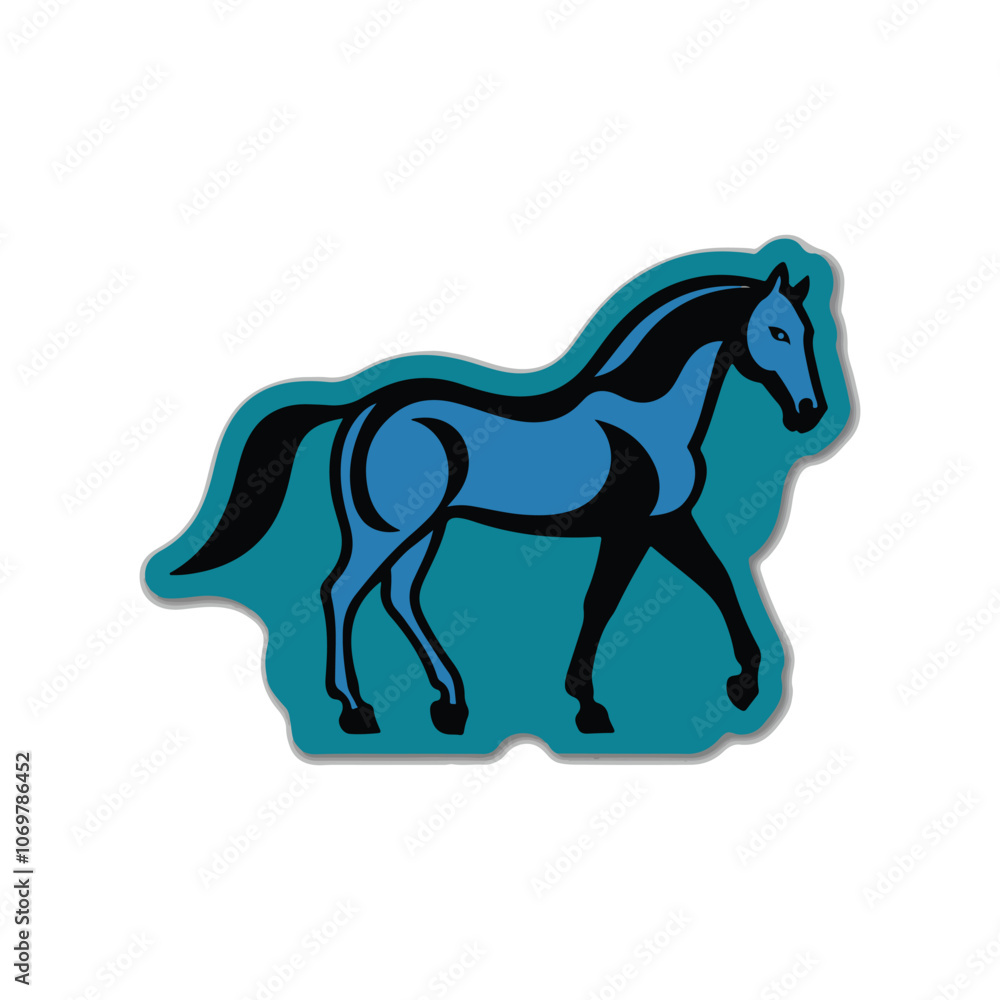 Fototapeta premium A horse animal cartoon sticker.