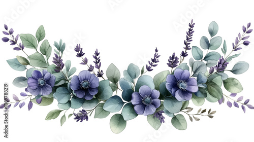 Wallpaper Mural Elegant watercolor Christmas floral corner border with winter greenery, pinecones, holly, and berries, classic holiday color palette, soft white background, perfect for greeting cards,  Torontodigital.ca