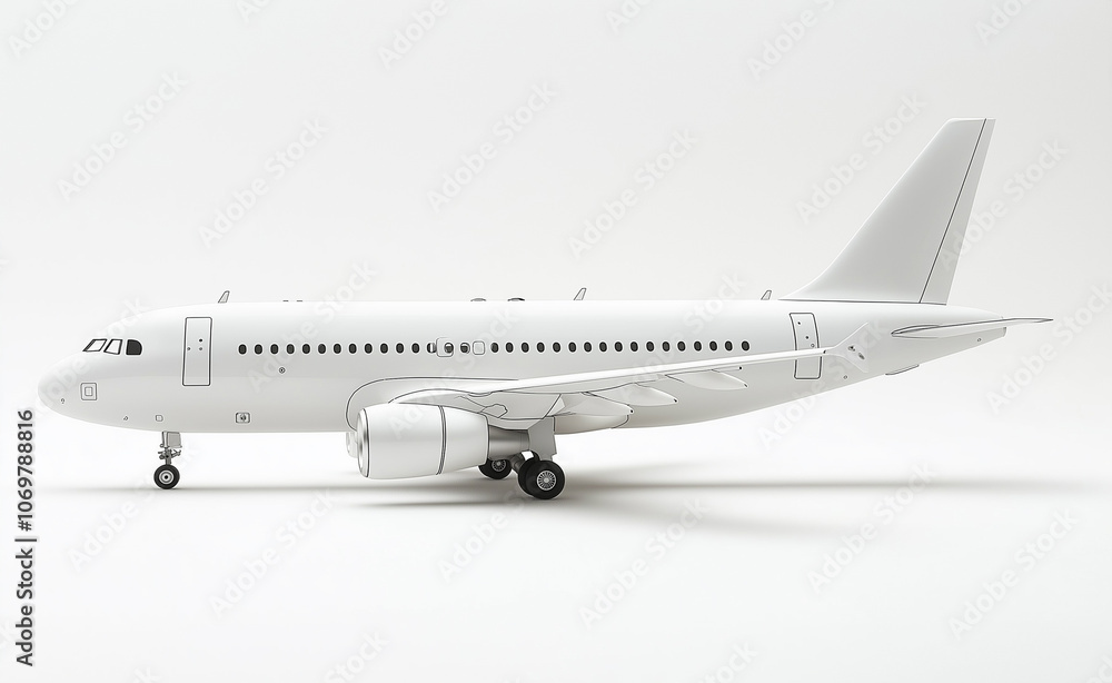 Private jet on a white background, showcasing modern design and luxury aviation. Private jet on a white background, showcasing modern design and luxury aviation.