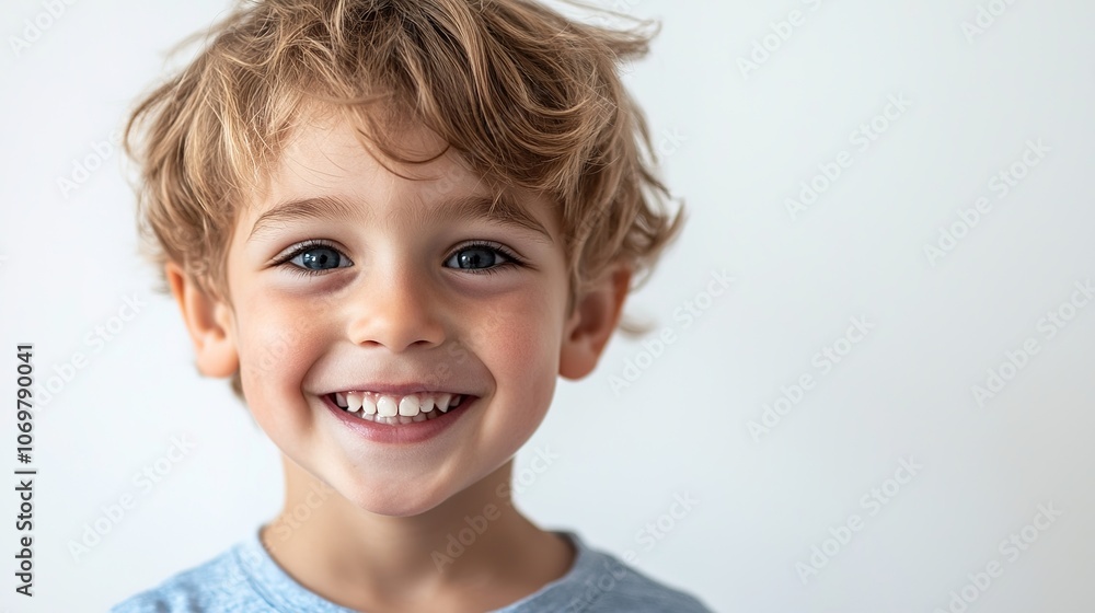 Innocent Smiling Young Boy Portrait in Natural Light Innocent Smiling Young Boy Portrait in Natural Light