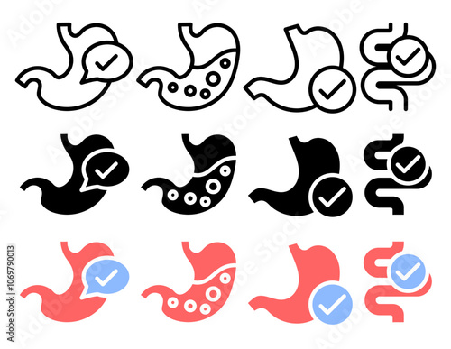 Good digestion icon vector collection pack