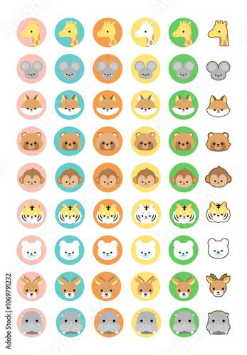 いろいろな動物のアイコンセット1